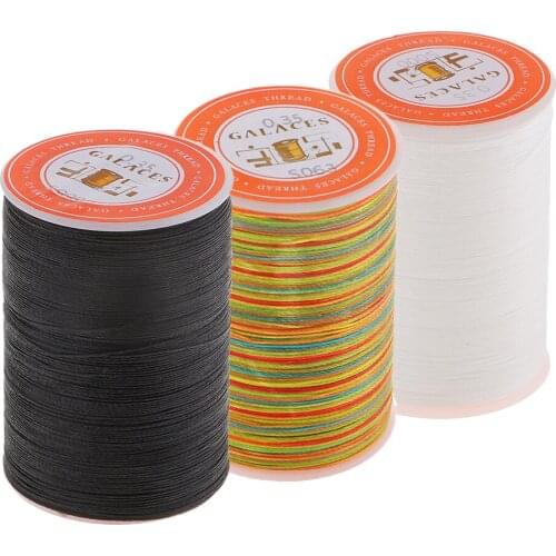 3 Pieces Waxed Thread 0.35mm 300m Polyester Cord Sewing Threads Stitching Leather Craft Bracelet DIY Apparel Sewing Fabric