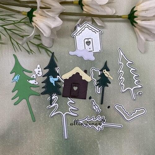 Christmas tree house Metal Cutting Dies Stencils For DIY Scrapbooking Decorative Embossing Handcraft Die Cutting Template