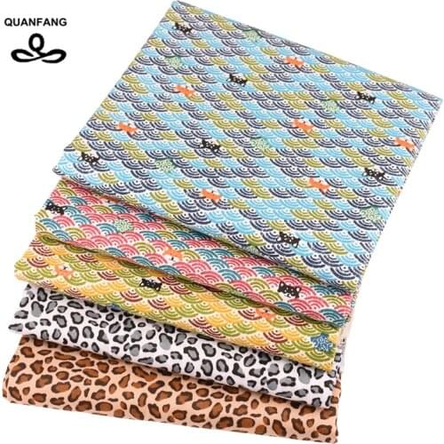QUANFANG 5 Design Series,Printed,Twill Cotton Fabric For Sewing DIY Quilting Baby Children Sheet Pillow, Cushion,Toys Half Meter
