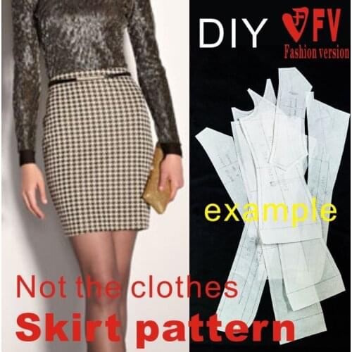 DIY handmade clothing cutting drawings womens mid-length skirt half-skirt package skirt 1:1 making pattern MBQ-4