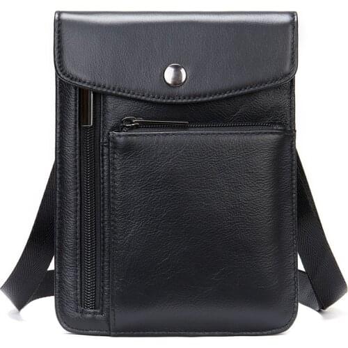 Genuine Leather Men Messenger Bags Single Shoulder Bag Crossbody Pack Handbag Multi-functional Portable Bags Male Bolsa