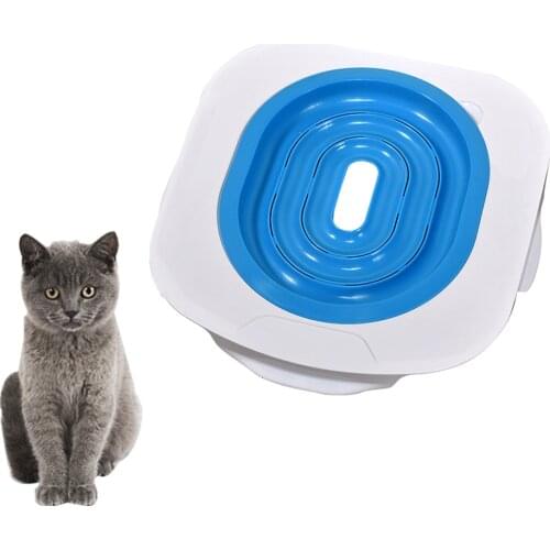 Cat Toilet Training Kit Kitten Pet Toilet Training System Cat Litter Tray Mat Kitty Urinal Seat Toilet Trainer Blue Convenient