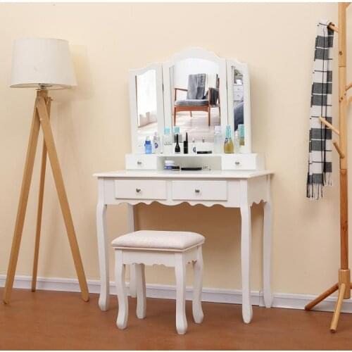Makeup Vanity Table With Mirror Dressing Table Nordic Minimalist Small Apartment Dressing Table Storage Cabinet High Quality HWC