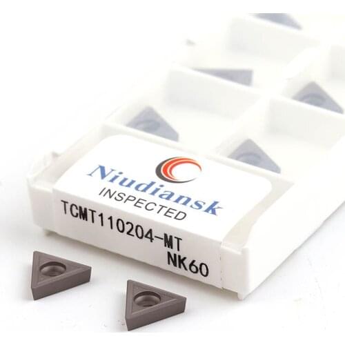 10Pcs TCMT110204-MT NK60 CNC Lathe Metal Ceramics Turning Tools Carbide Cutting Inserts Boring Hole High Finish Wear-resistant