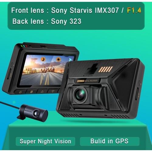 Roykaw Dash Cam Front and Rear Dual Lens 1080P GPS ADAS DVR Camera Recorder Sony Starvis IMAX 307 Rear Camera 1080P Night Vision