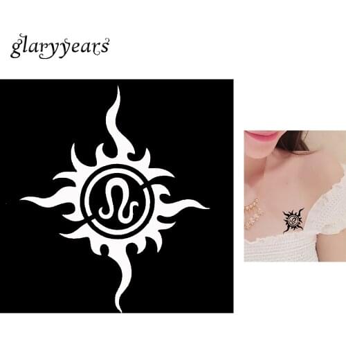 1 Piece Small India Henna Tattoo Stencil Unisex Hand Body Art Round Totem Design Airbrush Paint Henna Template Sexy Product G122