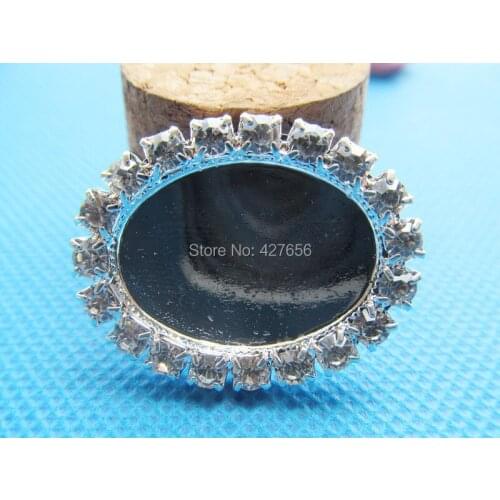 New 10pcs White Rhinestone Flatback Copper Pendant Charm Finding,Base Setting Tray Bezel,fit 18mmx25mm Cabochon Picture Cameo