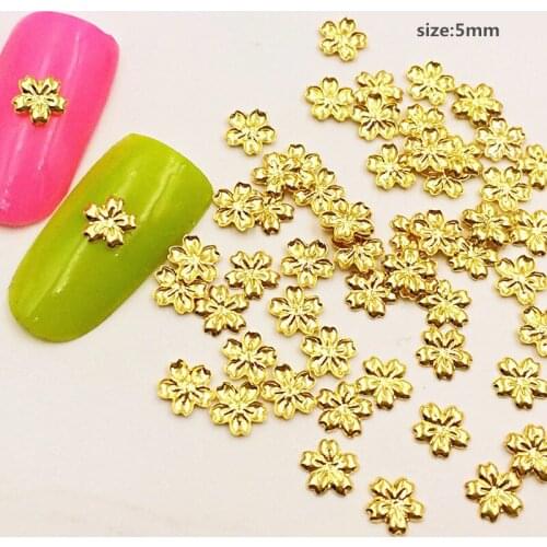 100pcs/bag New 3D Nail Art Decoration Metal Nail Sticker Japanese Mini Stud Rivet Flower DIY Charm Nail Tools