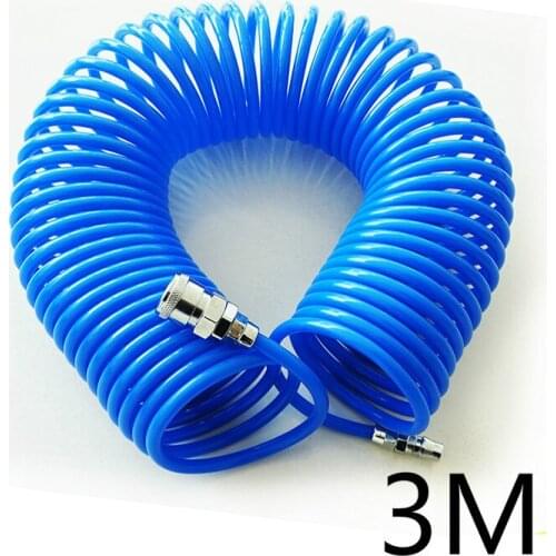 3m The wind pipe PU spring tube air compressor pump pipe 5*8 with joint flexible hose with spiral pipe joint