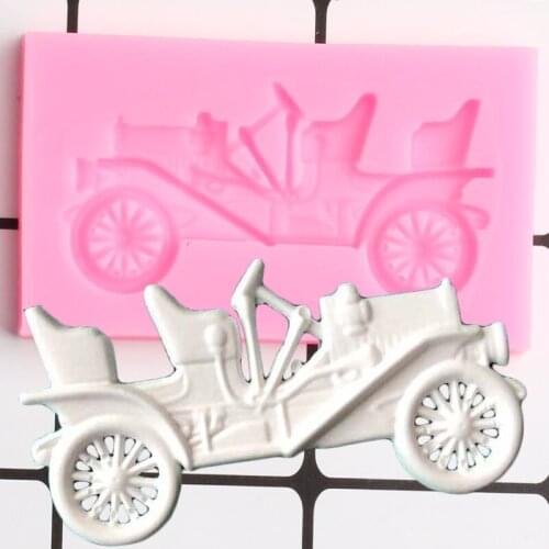 3D Car Silicone Mold Baby Birthday Cake Border Fondant Cake Decorating Tools Candy Clay Resin Chocolate Kitchen Baking Moulds