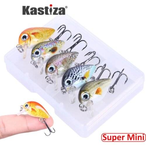 5pcs/Set Mini Crankbaits Set Wobblers Fishing Lures Set Black Minnow 2.7cm 1.5g Bass Trout Lure Fishing Bait with PVC Box Pesca