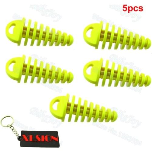 5x Yellow Muffler Exhaust Pipe Silencer Wash Plug For 2 Stroke Honda CR XR CRF ATV Quad Pit Dirt Bike Motorcycle