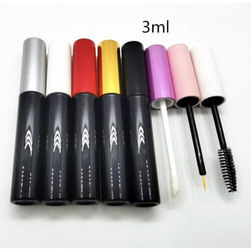 50pcs 100pcs 3ml Mascara Tubes White/Pink/Black Cap Eyelash Tube Lip Gloss Bottle Empty Cosmetic Packaging Container