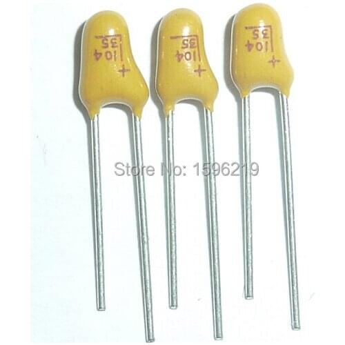 50pcs Tantalum capacitor 0.1uF 35V Brand New 35V0.1uF DIP Radial