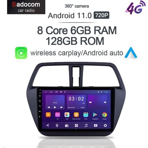 360 Panoramic Camera Carplay 6GB+128GB Android 10.0 Car DVD Player GPS WIFI Bluetooth RDS Radio For Suzuki SX4 S-CROSS 2014-2017