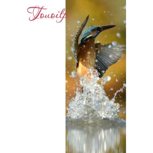 Touoilp Full square&round Diamond Embroidery Animal kingfisher 5d Diamond Painting Christmas Cross Stitch Rhinestone Mosaic