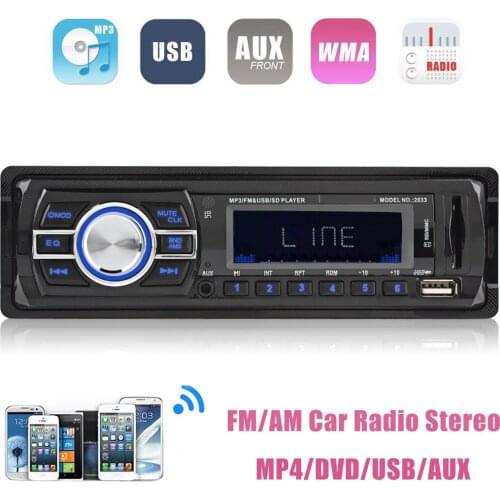 In-Dash car bluetooth mp3 player 12V Car Audio Stereo FM transmiter Aux Input Receiver SD MP3 USB Radio Player + Remote Control