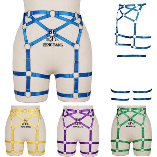 Hollow Out Garter High Waist Harness Belt Leg Stockings Suspender Plus Size Elastic Show Rave Women Sexy Cage Punk Goth Lingerie