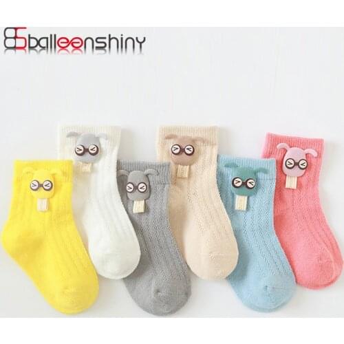 Balleenshiny Thin Childrens Mesh Socks Candy Color Cartoon Cute Baby Socks Newborn Accessories Infant Toddler Leg Warmer