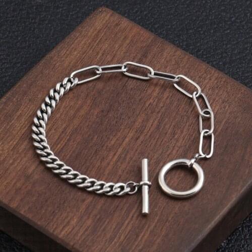 925 Sterling Silver Bracelet Fashion Trend OT Buckle Chain Bracelet Jewelry For Women Party Elegant Accessories
