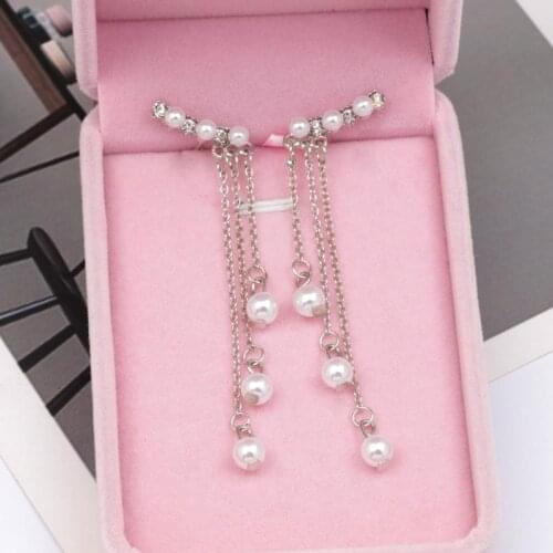 Korean Temperament Long Pendant Simple Pearl Earrings Wild Tassel Jewelry Accessories Wedding Earrings Bohemian Earrings Brinco