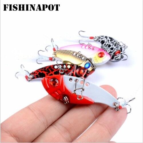 FISHINAPOT 1PCS Metal VIB Lures Fishing Lures 55mm/11g Vibration Spoon Hard Bait Crankbait Wobbler Spinner Fishing Tackle