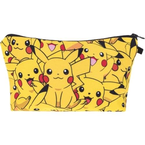 Pokemon Boys and Girls Storage Toilet Bag Cartoon Anime 3d Printing Girls Cosmetic Bag Digimon Cute Travel Bag Birthday Gift