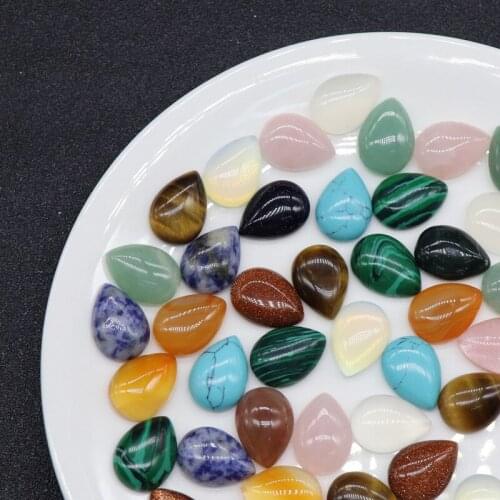 Natural Semi-precious Stone Cabochons 13*18mm Water Drop Shape DIY Jewelry for Making Rings Bracelets Women Jewelry Rose Quartz