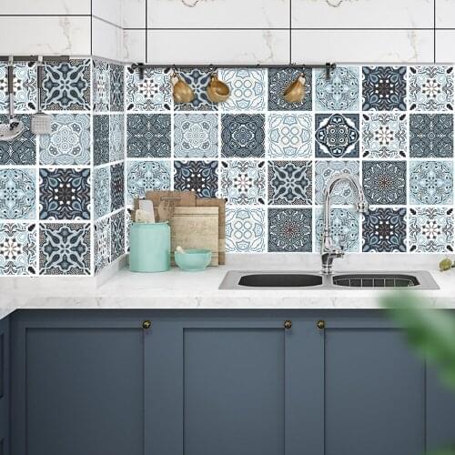 Creative Nordic Style Frosted Tiles Wall Sticker Kitchen Bedroom Tables Wallpaper Peel & Stick Floor Adhered Vinyl Art Sticker