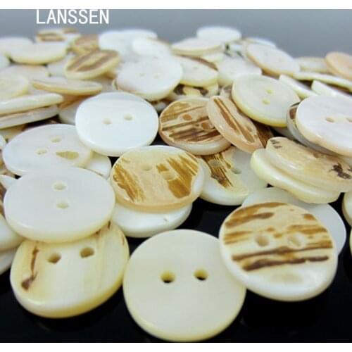 50Pcs/lot 5/8" Mother of Pearl Round Shell Buttons Scrapbooking Clothes Coat Hats Sewing Decorative Buttons 15mm