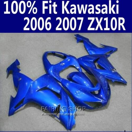 Metallic Blue Fairings For Kawasaki Ninja ZX10r 2006 2007 06 07 100%fit Fairing kit EMS free +tank x146