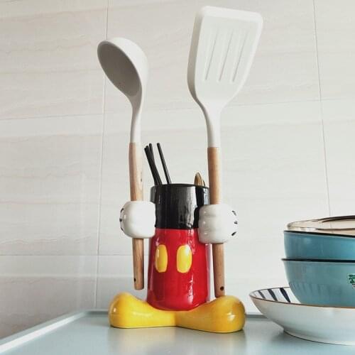 Cute Mickey Mouse Action Figure Toys 7" Mickey Mouse Vase Pen Holder Kitchen Decoration Storage Bottle Container Figure Toys