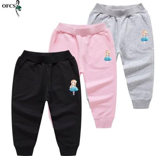 Fashion Toddler Stretchy Pants Autumn Elastic Waist Cartoon Cotton Trousers Girl Casual Sport Jogging Enfant Garcon Pants 2-12 T