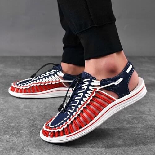 2020 Summer Men Sandals Fashion Handmade Weaving Design Breathable Casual Beach Shoes Outdoor Sandals