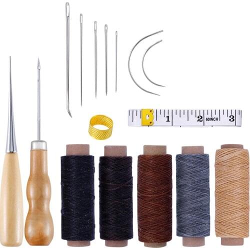 16PCS Leathercraft Tool Sets Punch Stitching Carving Working Sewing Saddle Groover DIY Leather Craft Tool Kit