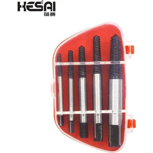 5Pcs Screw Extractor Center Drill Bits Guide Set Broken Damaged Bolt Remover Removal Speed Easy Out Set