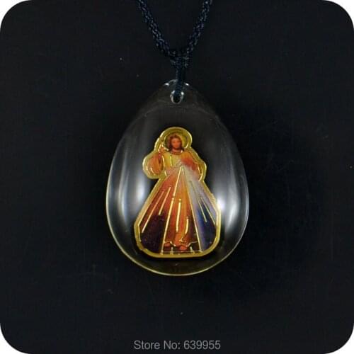 NEW the Divine Mercy of Jesus image Glass Pendant Necklace Catholic Christan Orthodox Fashion Religious jewelry