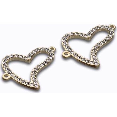 Wholesale Gold Jewelry Beads Balance Heart Crystal Charms Fits Chain Bracelet Bangle Diy Gift For Women Men 2020