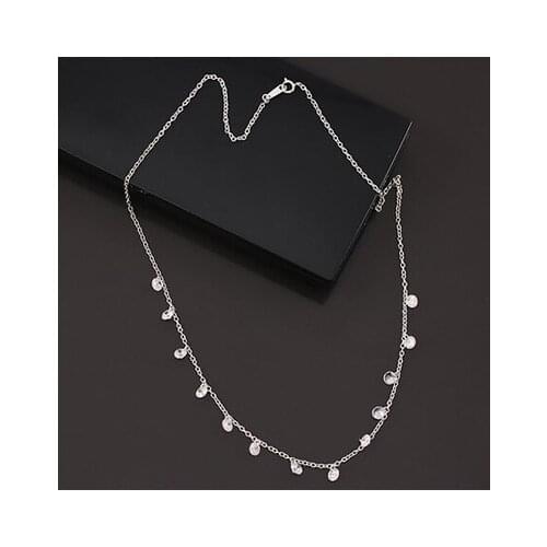 Silver Color zircon tassel necklaces & pendants for women long statement necklace