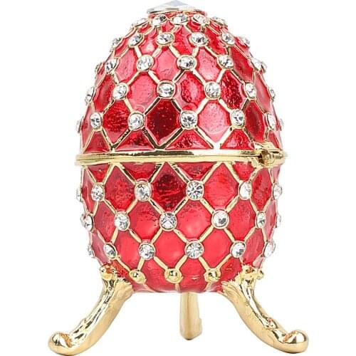 Easter Russian Style Egg Trinket Jewelry Keepsake Box Ring Holder Mother`s Day Gift