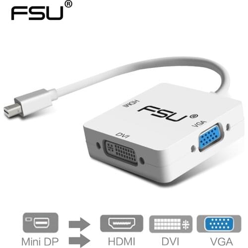 Thunderbolt Mini DP DisplayPort to HDMI DVI VGA Display port Cable 3 in 1 Adapter for Apple MacBook Pro PC Monitor
