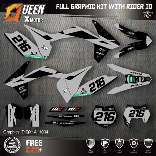 QUEEN X MOTOR Custom Team Graphics Decals Stickers Kit For KTM 2011 2012 SX SXF , 2012 2013 EXC XC-W EXC-F 004