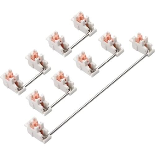 Plate Mounted Stabilizer For 61/87/104/108 Custom Mechanical Keyboard Cherry OEM Stabilizer 6.25U 2U Steel Wire Gray + Pink