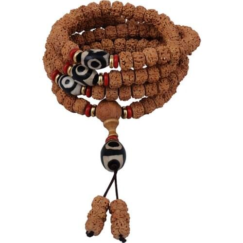 Tibetan Buddhist Products Natural Dzi Bead Vajra Bodhi Prayer Beads 108 Bead Bracelet Bracelets