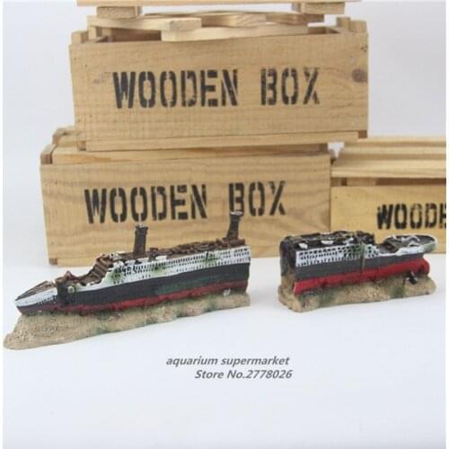 Titanic Lost Wrecked Boat Ship Aquarium Decoration Ornament