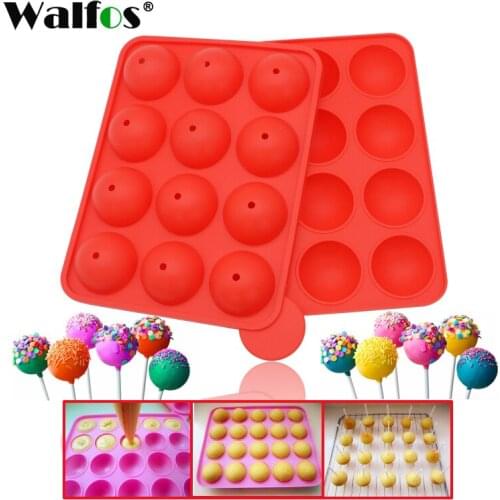 WALFOS 1 Pc Eco-Friendly Silicone Cake Pop Mold Cupcake Lollipop Mold Sticks Baking Tray Stick Tool Cake Mold Pan