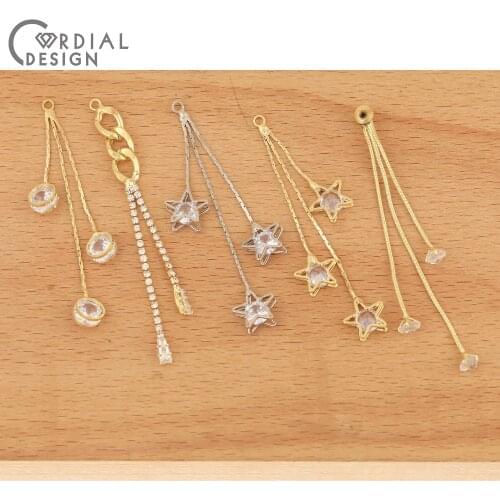 Cordial Design 50Pcs Jewelry Accessories/Hand Made/Claw Chain/DIY Making/Earring Pendant/CZ Charms/Jewelry Findings & Components