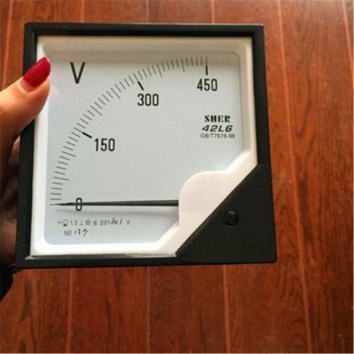 1 Pc AC 0-450V Zero Setting Square Dial Panel Analog Voltage Meter Voltmeter 42L6