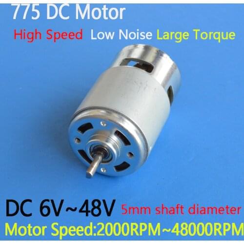 1pc High Speed 775 Motor Low Noise DC 6V 12V 24V 36V 48V Large Torque Motor Ball Bearing Tools