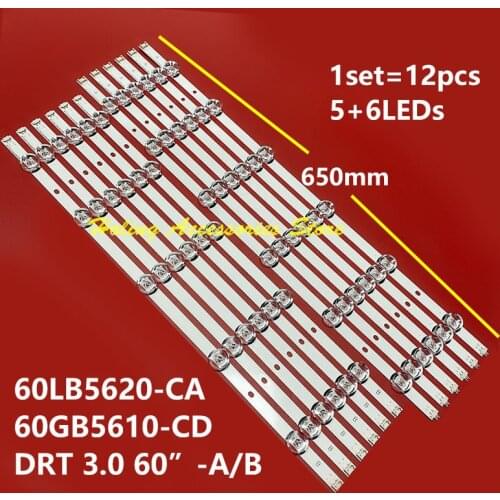 12PCS new 5+6LED STRIP 6916L-1720A 6916L-1721A for innotek DRT 3.0 60"A/B 60GB6580 60LB6300 6091L-2655C HC600DUF-VHHS2-11XX